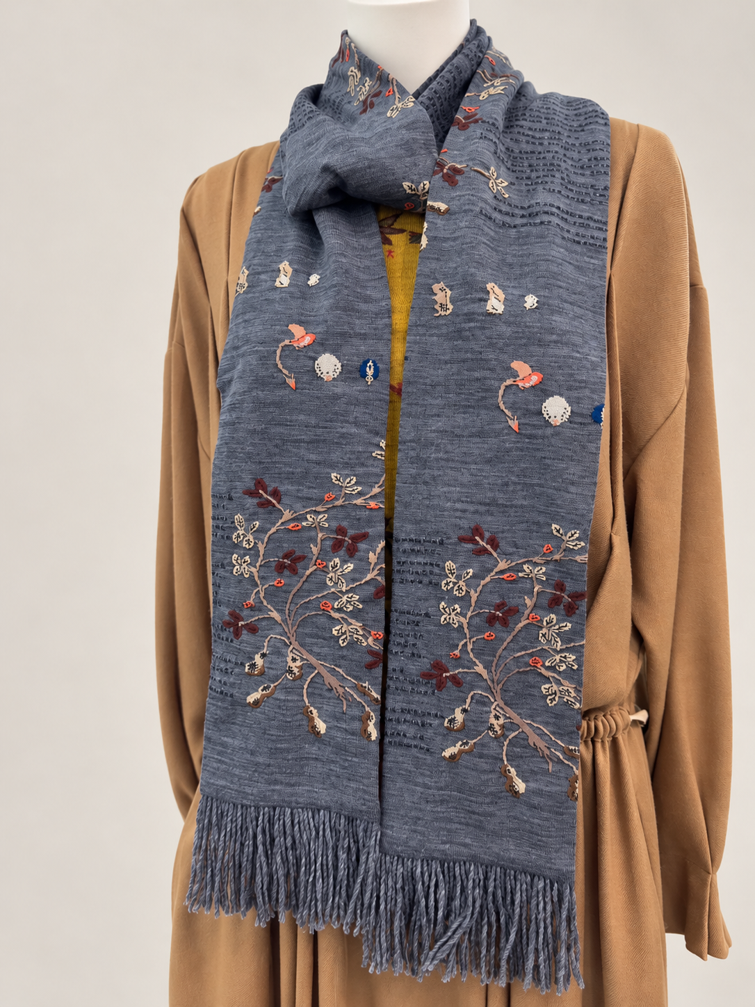 SOCK KNIT MUFFLER W/FRINGE