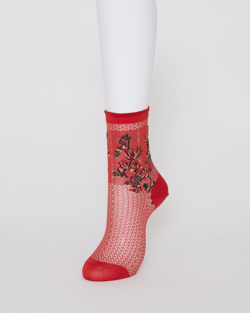 【NEW】AM-812 / FLOWER ON BASKET SOCKS
