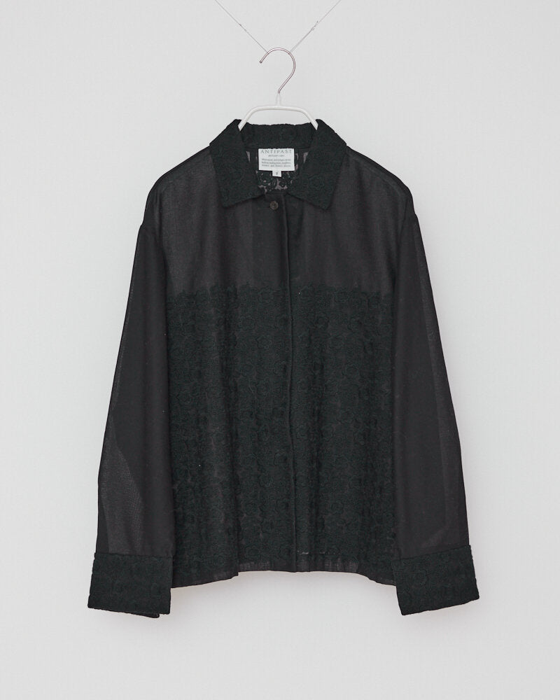 EMBROIDERY BLOUSE / BLACK*BLACK