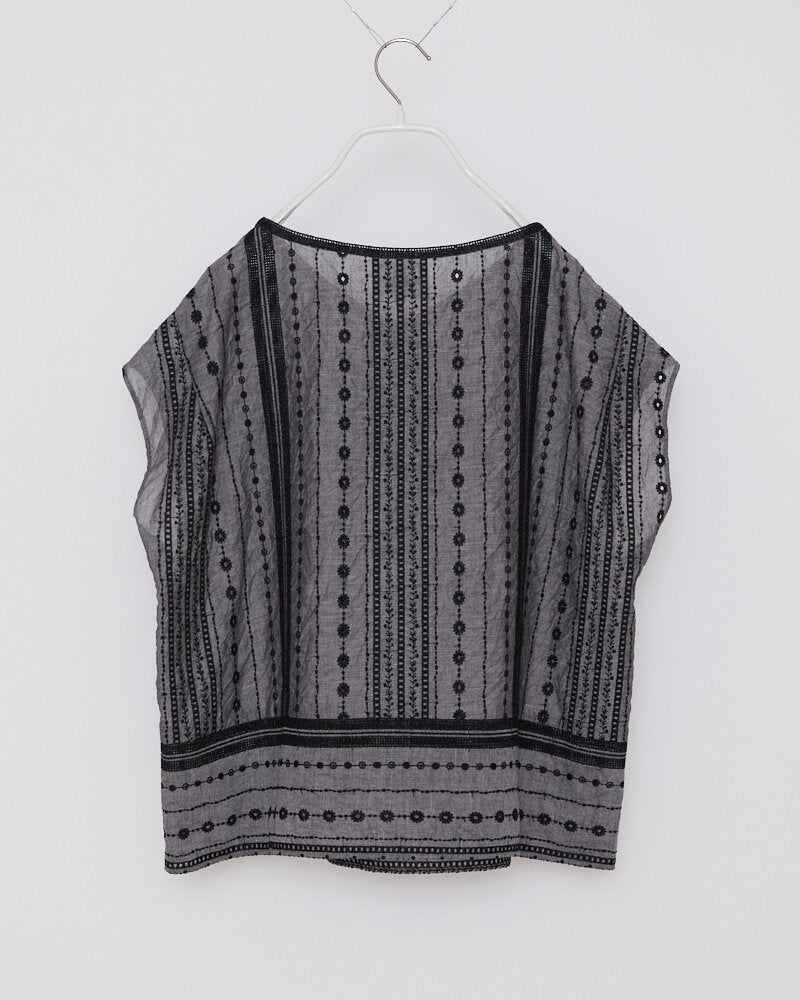 【NEW】ET245 / EMBROIDERY TOPS / BLACK