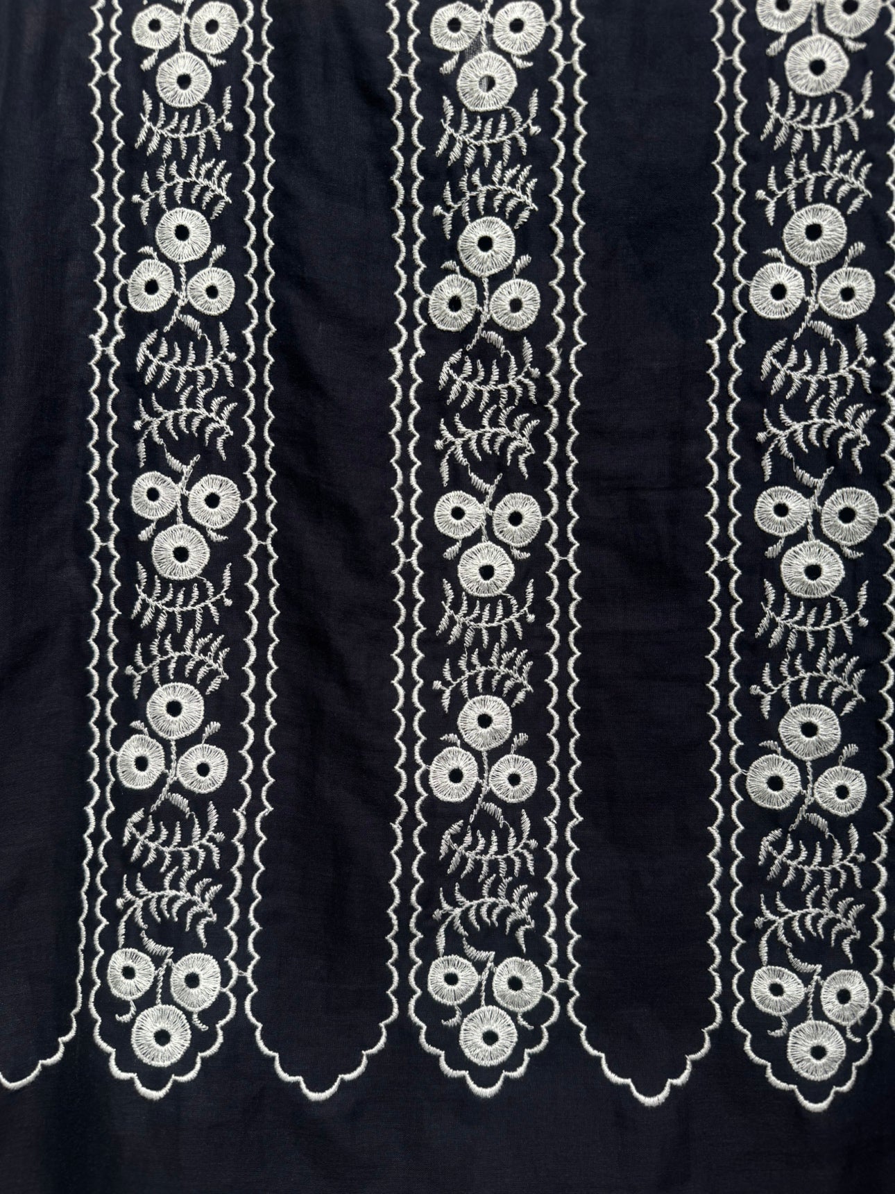 【NEW】ET256 / COTTON LAWN TOPS WITH EMBROIDERY / NAVY