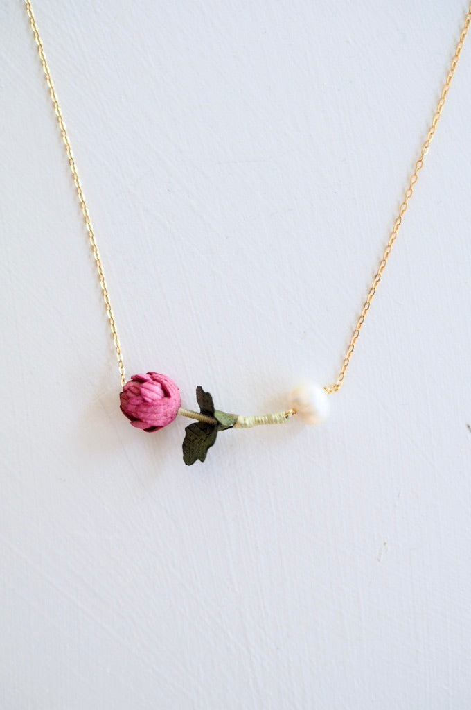 革の花蕾 Bouton Pearl necklace
