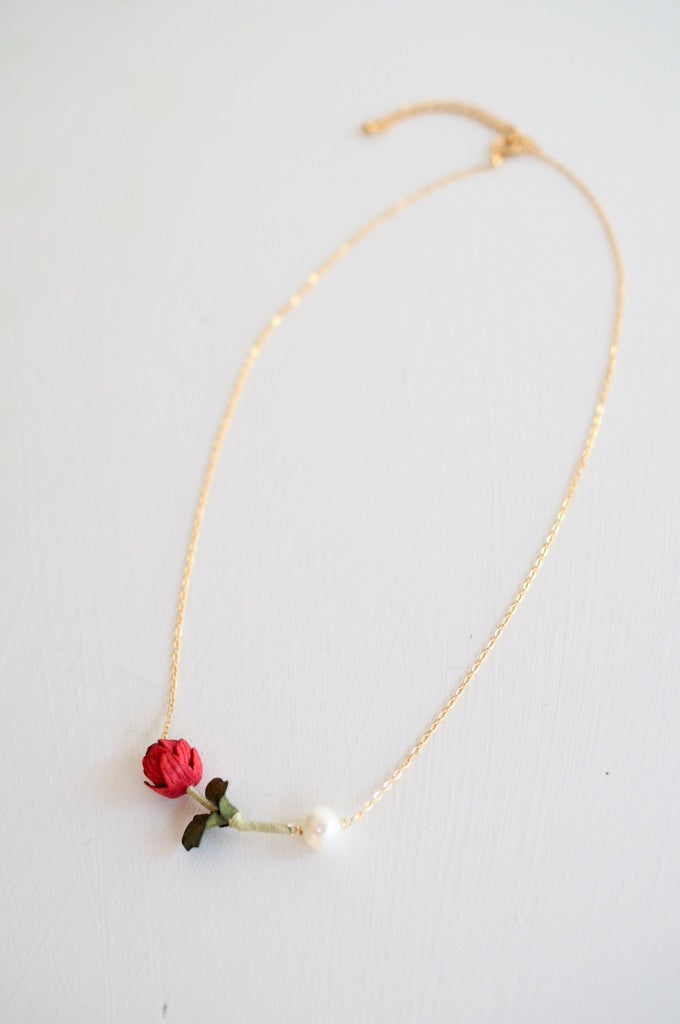 革の花蕾 Bouton Pearl necklace