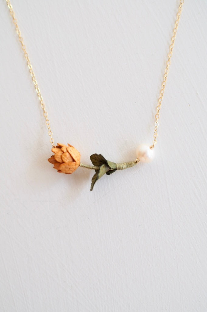 革の花蕾 Bouton Pearl necklace