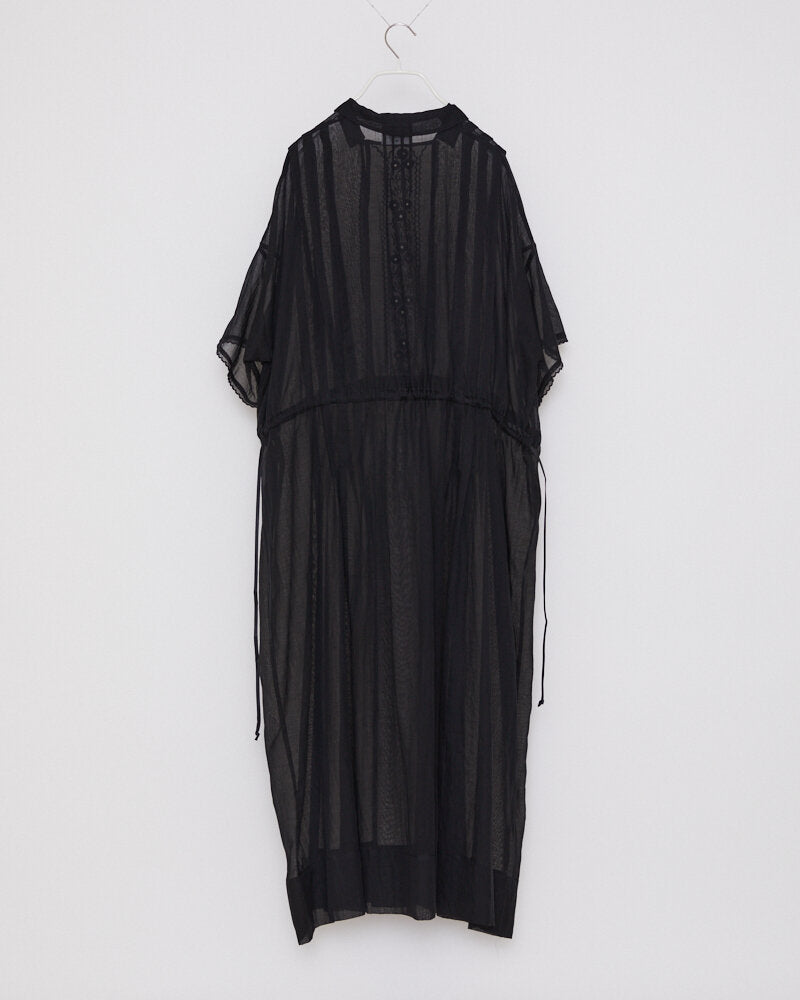 LOP110 / COTTON LAWN DRESS WITH EMBROIDERY / BLACK