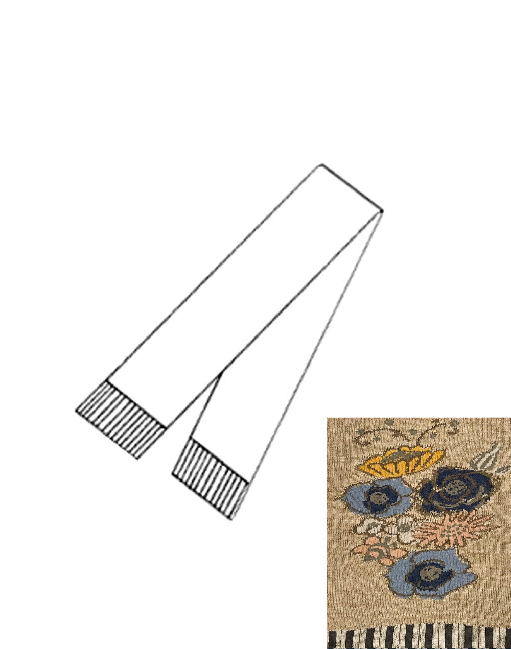 SOCK KNIT MUFFLER W/FRINGE