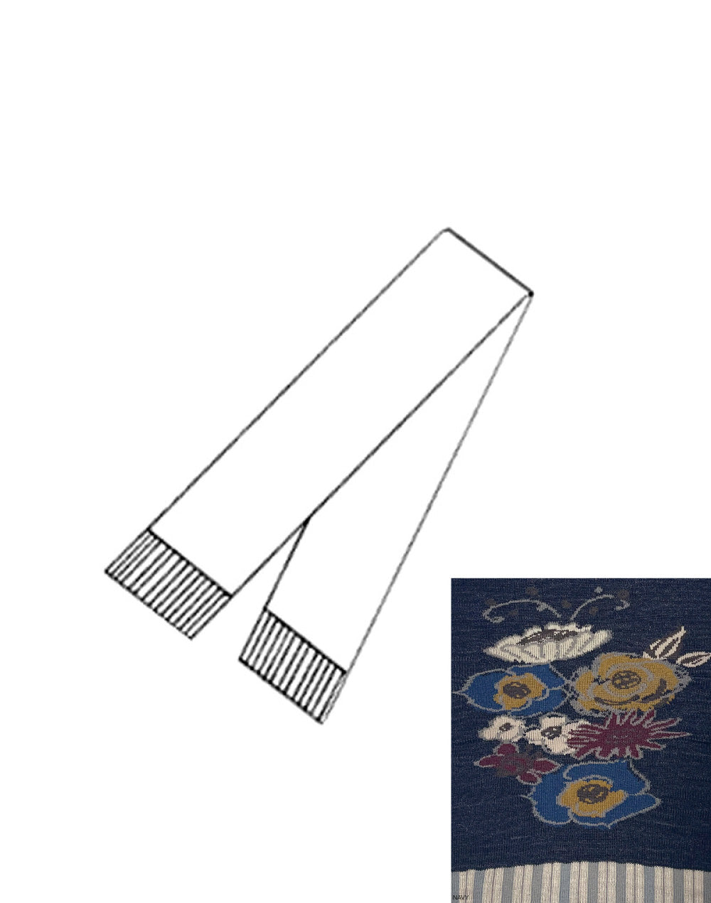 SOCK KNIT MUFFLER W/FRINGE