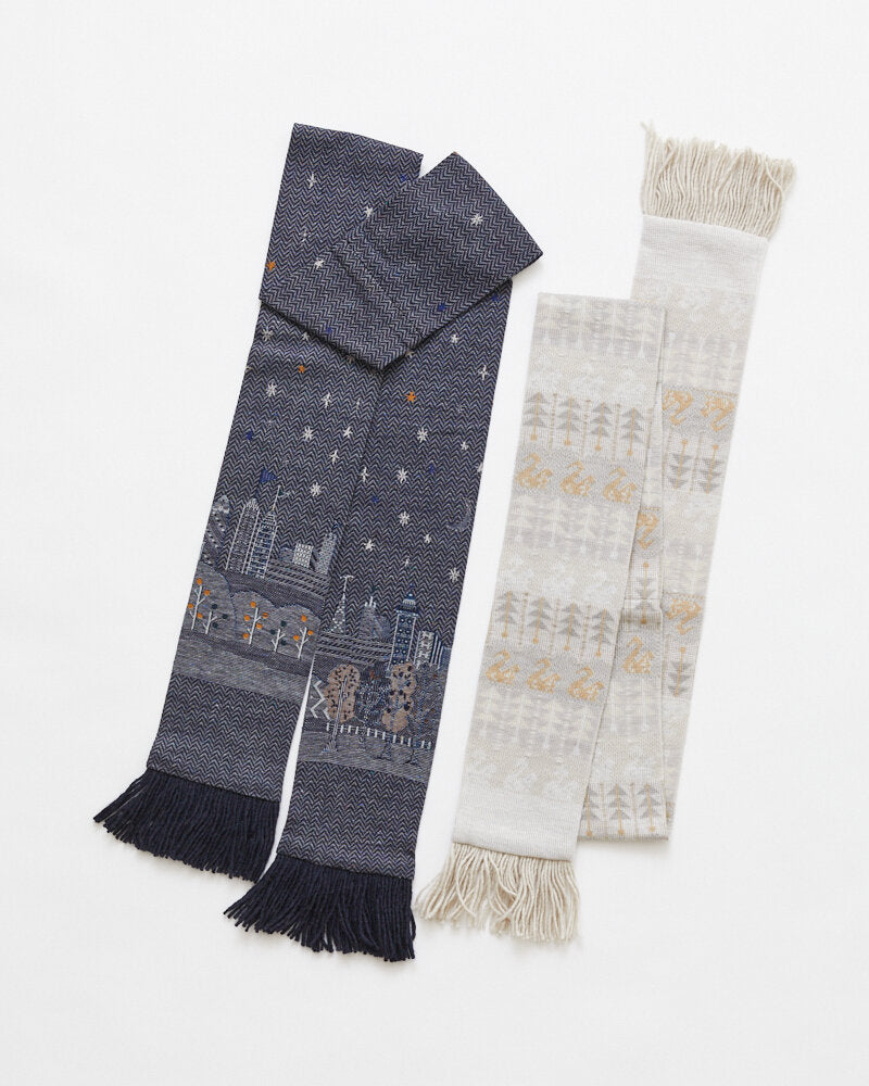 SOCK KNIT MUFFLER WITH FRINGE / KALEIDOSCOPE / M78-807(フリンジ付)