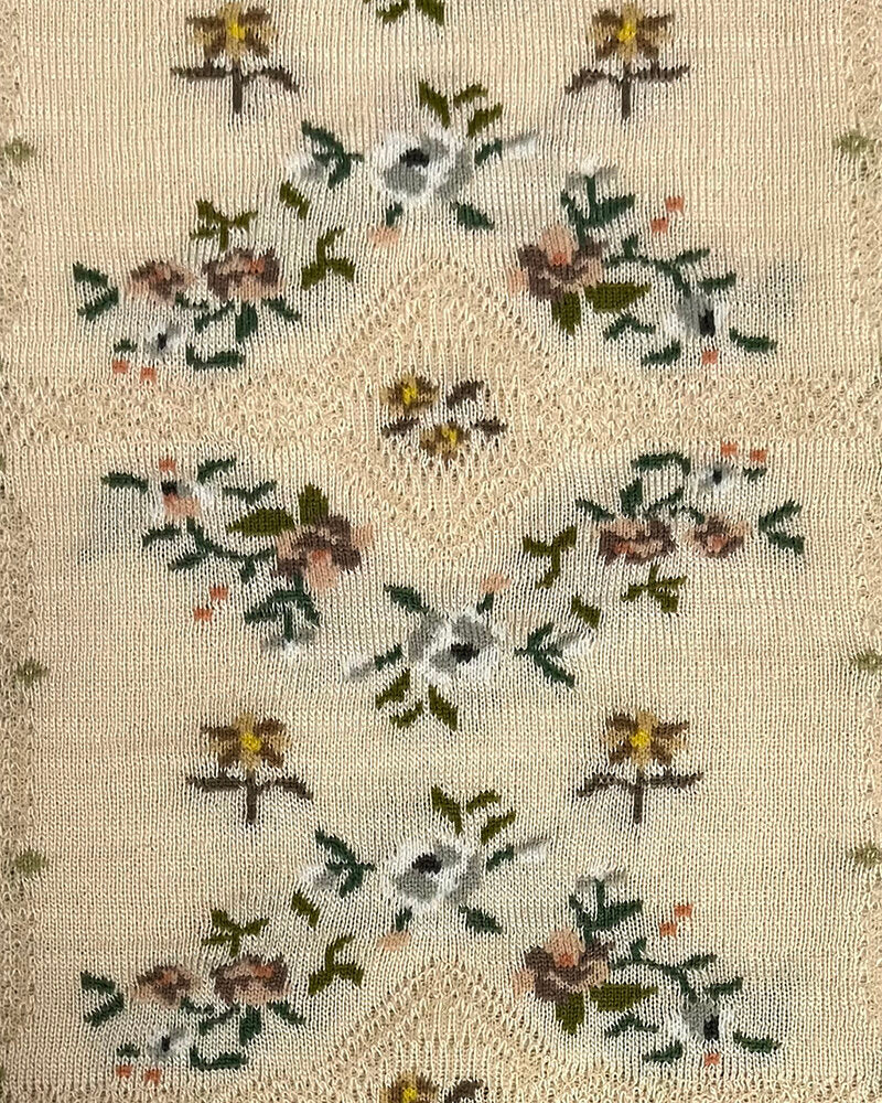 SOCK KNIT MUFFLER / M46-809 / ROSE WALL(蜂モチーフ付) CREAM