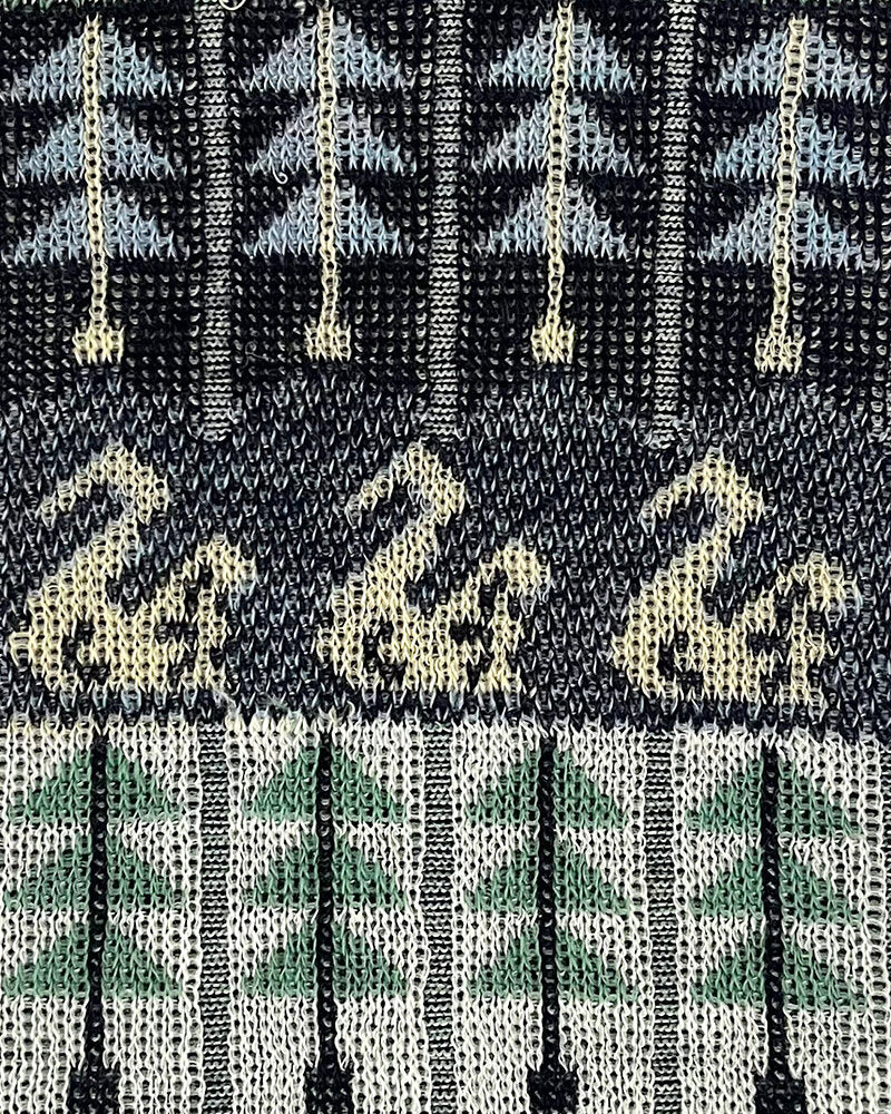 SOCK KNIT MUFFLER WITH FRINGE / M78-810 / SWAN LAKE(フリンジ付)