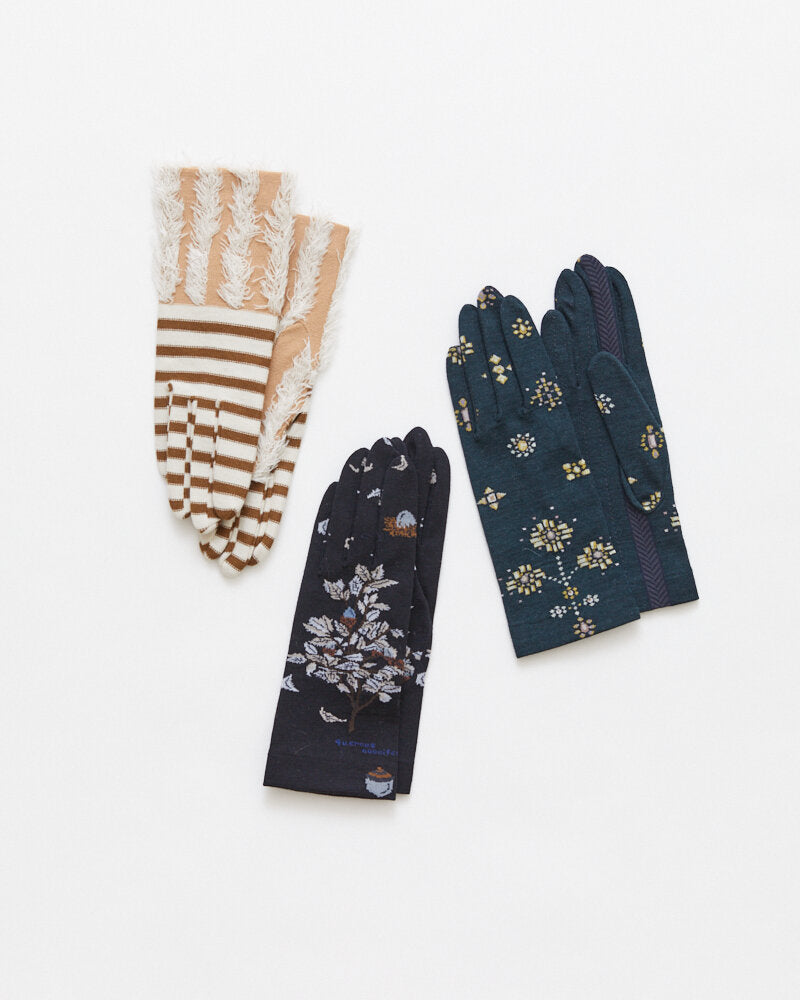 SOCK KNIT GLOVES / NG1-809 / ROSE WALL / BLACK