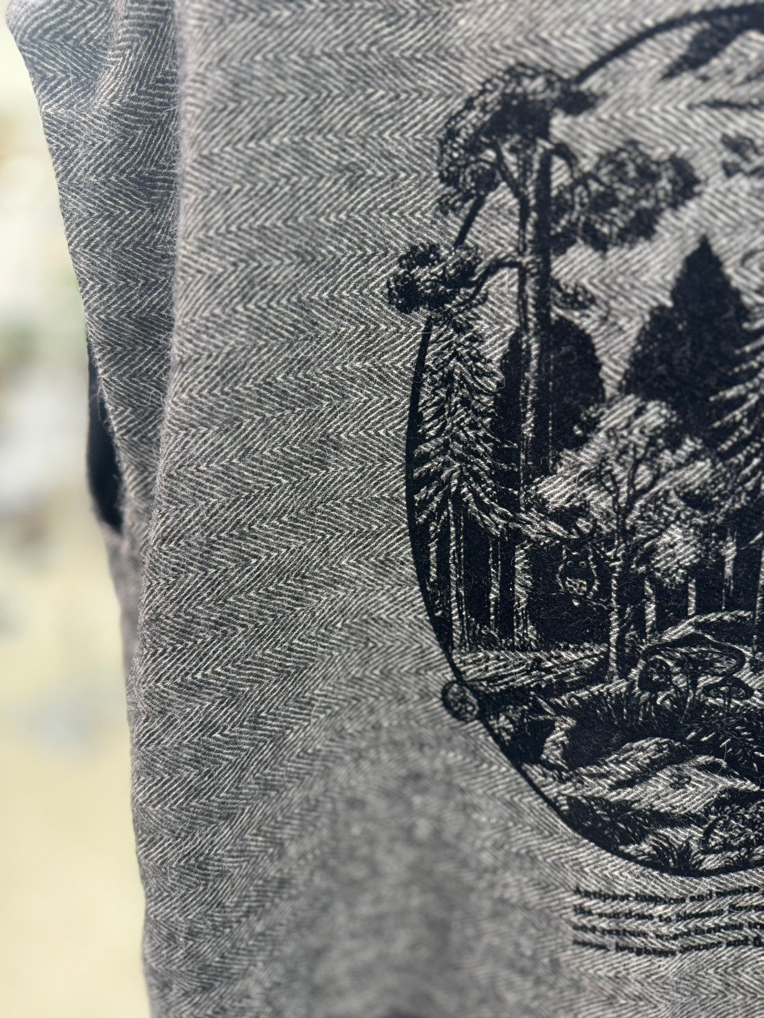 LINEN ALPACA HERRINGBONE VEST W/FLOCK