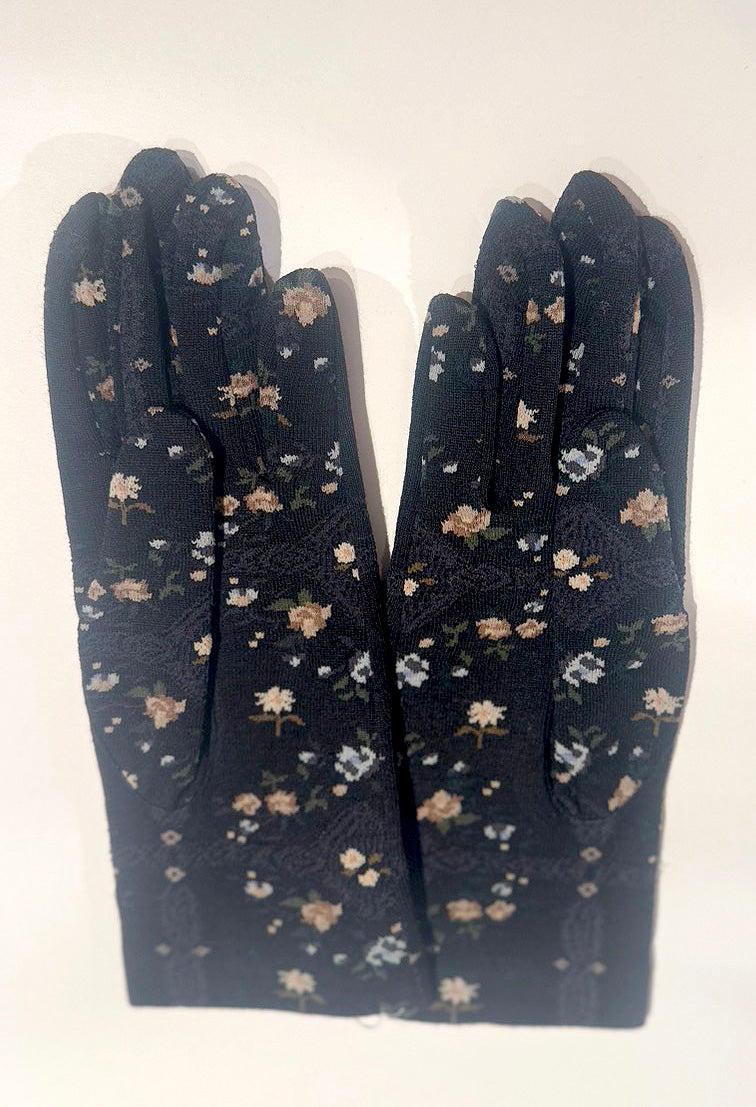 SOCK KNIT GLOVES / NG1-809 / ROSE WALL / BLACK