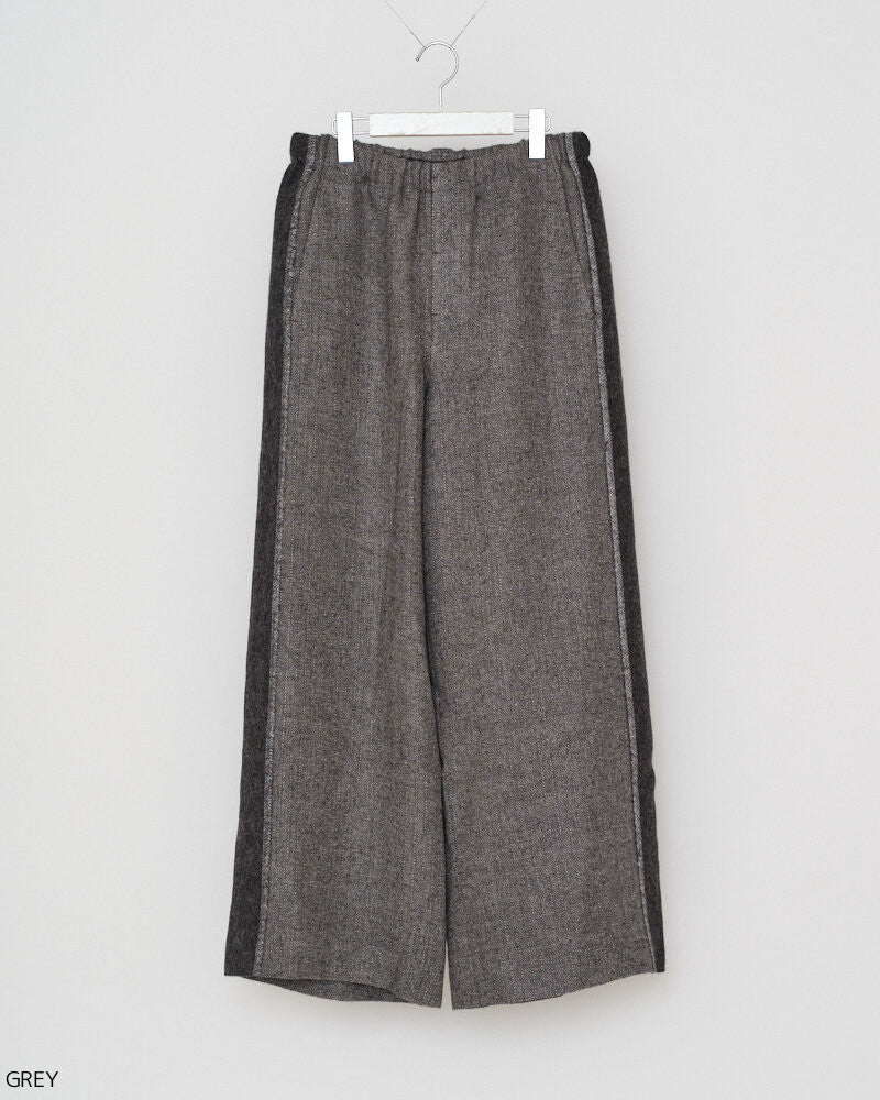LINEN ALPACA HERRINGBONE PANTS