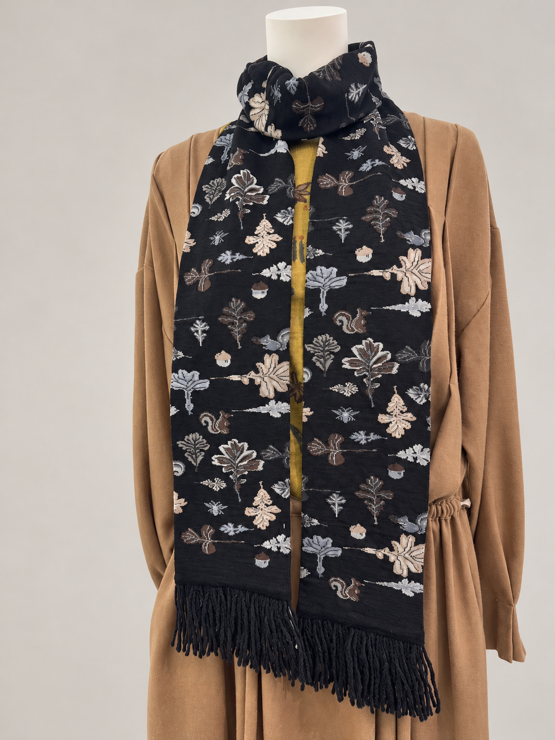 SOCK KNIT MUFFLER W/FRINGE