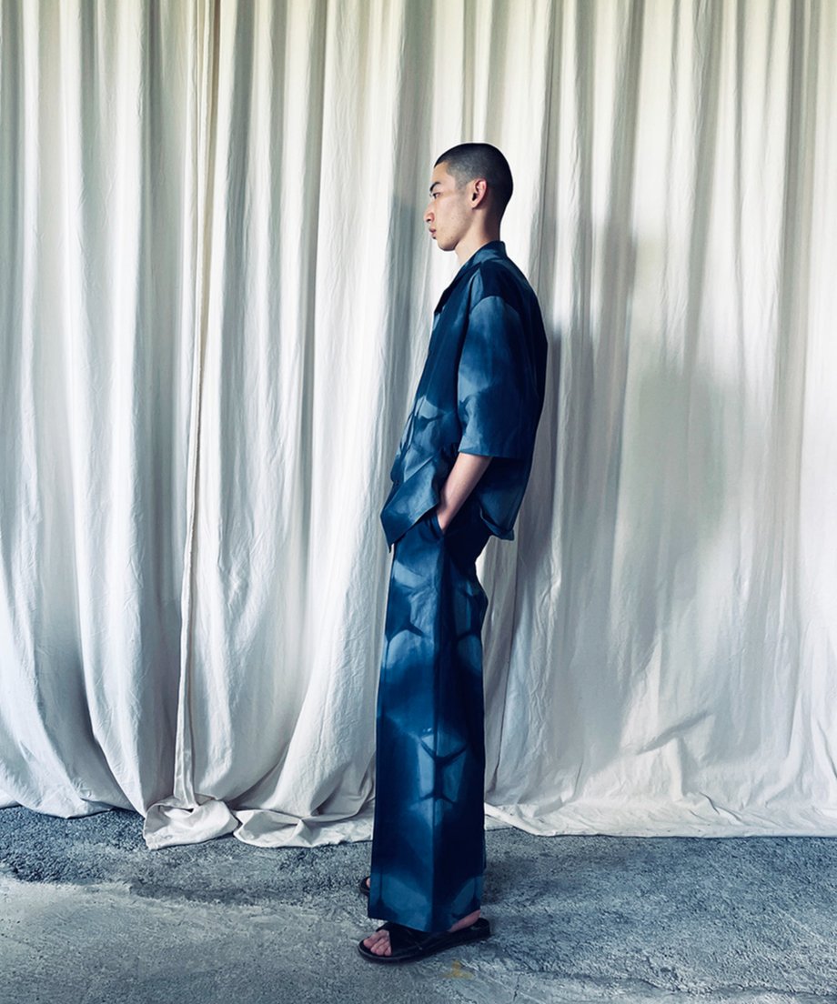 st-114A / shibori half shirt