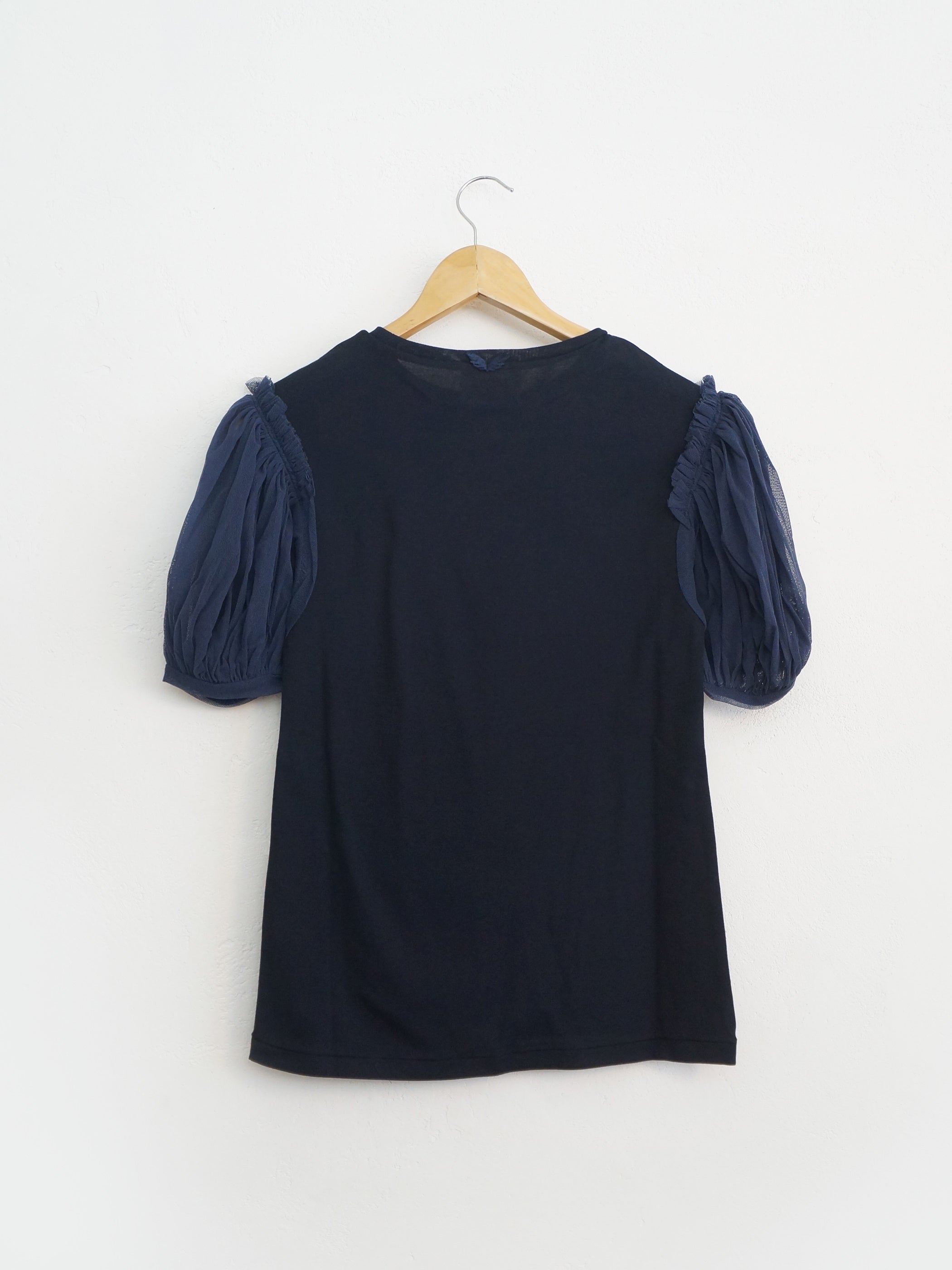 Cotton Frice T-shirts with Mesh Sleeves