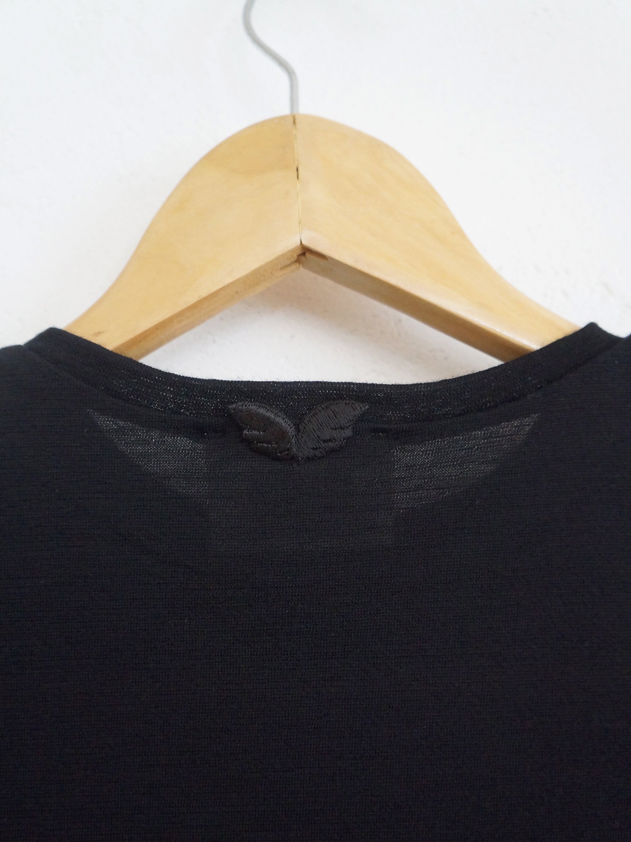 WOOL JERSEY T W/MESH SLEEVES