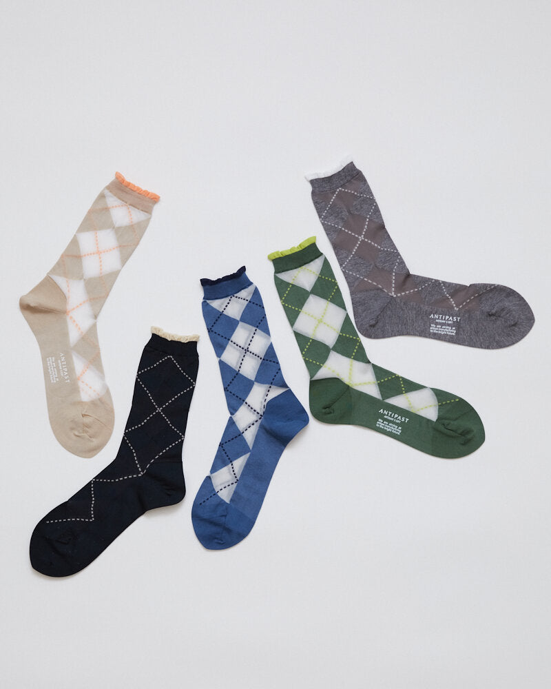 AM-15B / SEE-THROUGH ARGYLE SOCKS