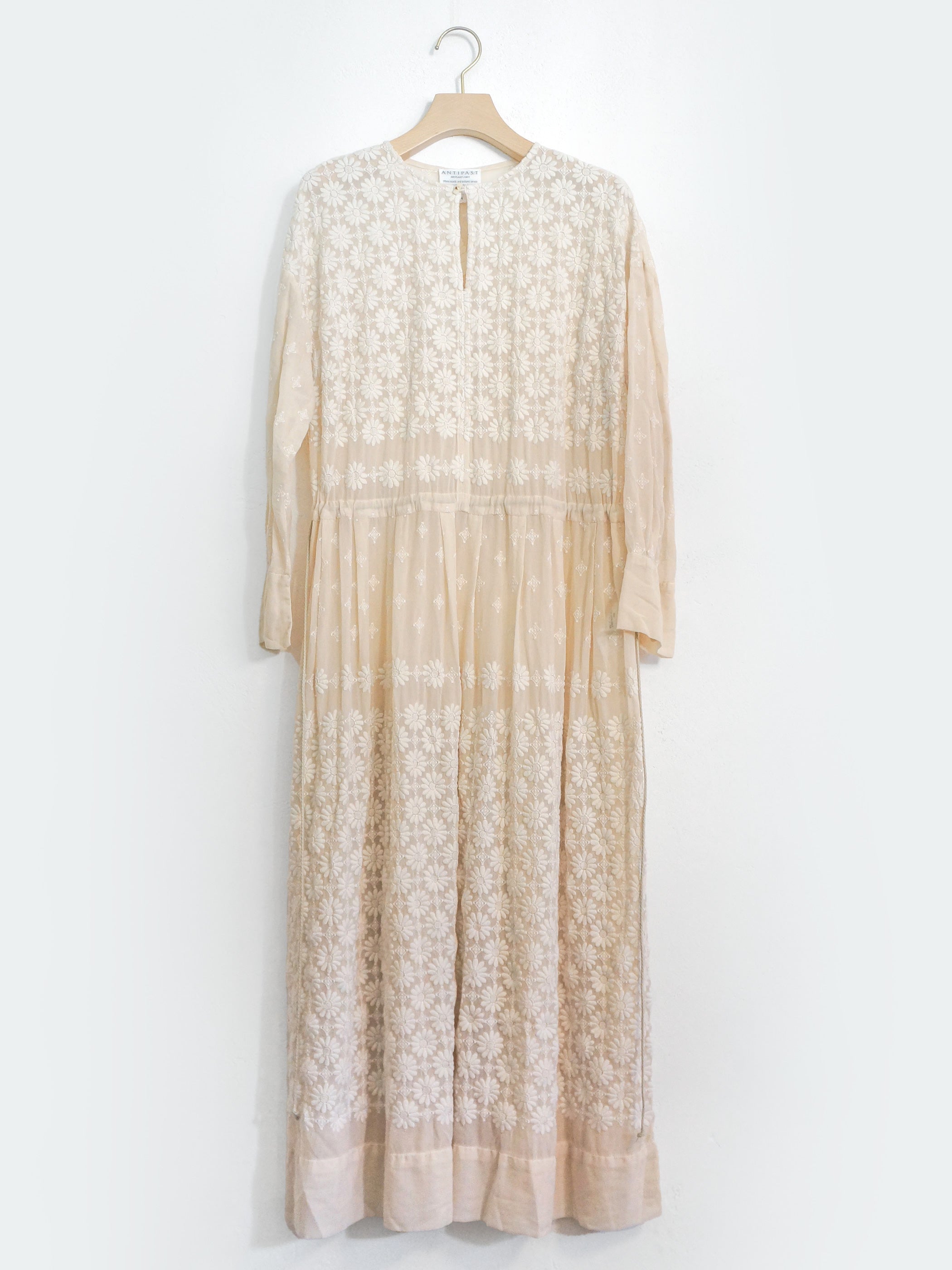 GARMMENT-DYED EMBROIDERY DRESS IVORY