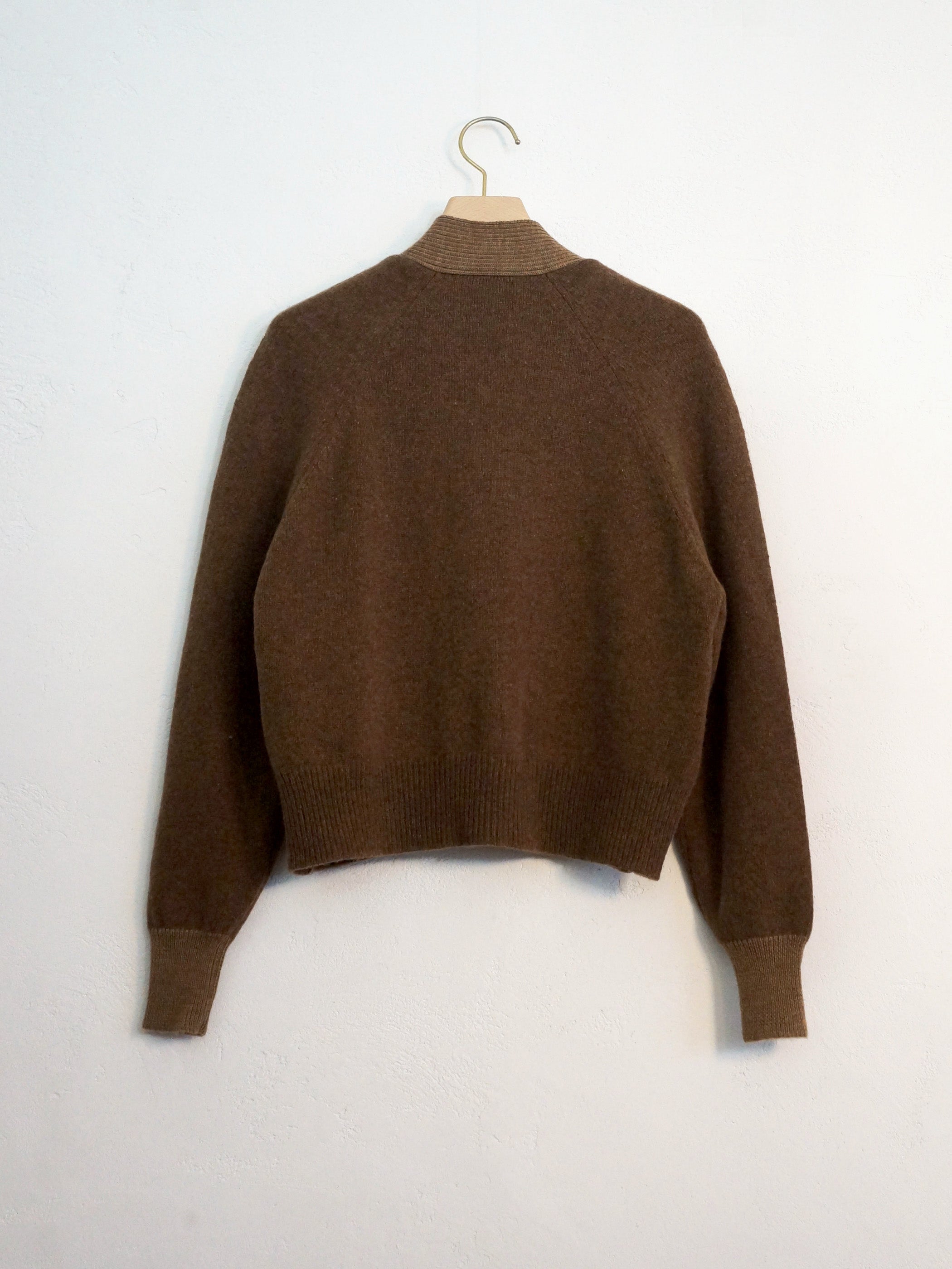 SOCK KNIT V-CARDIGAN BROWN*CAMEL