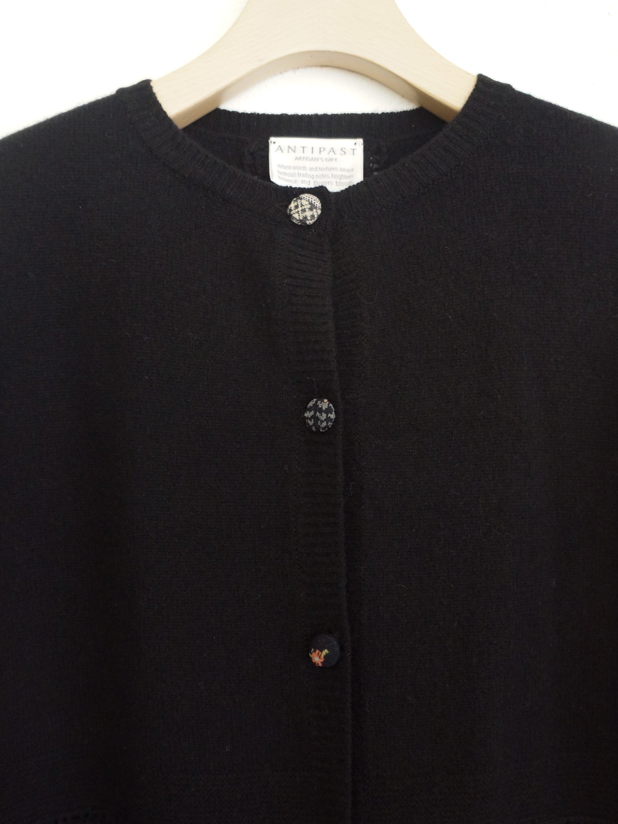 SOCK KNIT PATCH WORK CARDIGAN BLACK