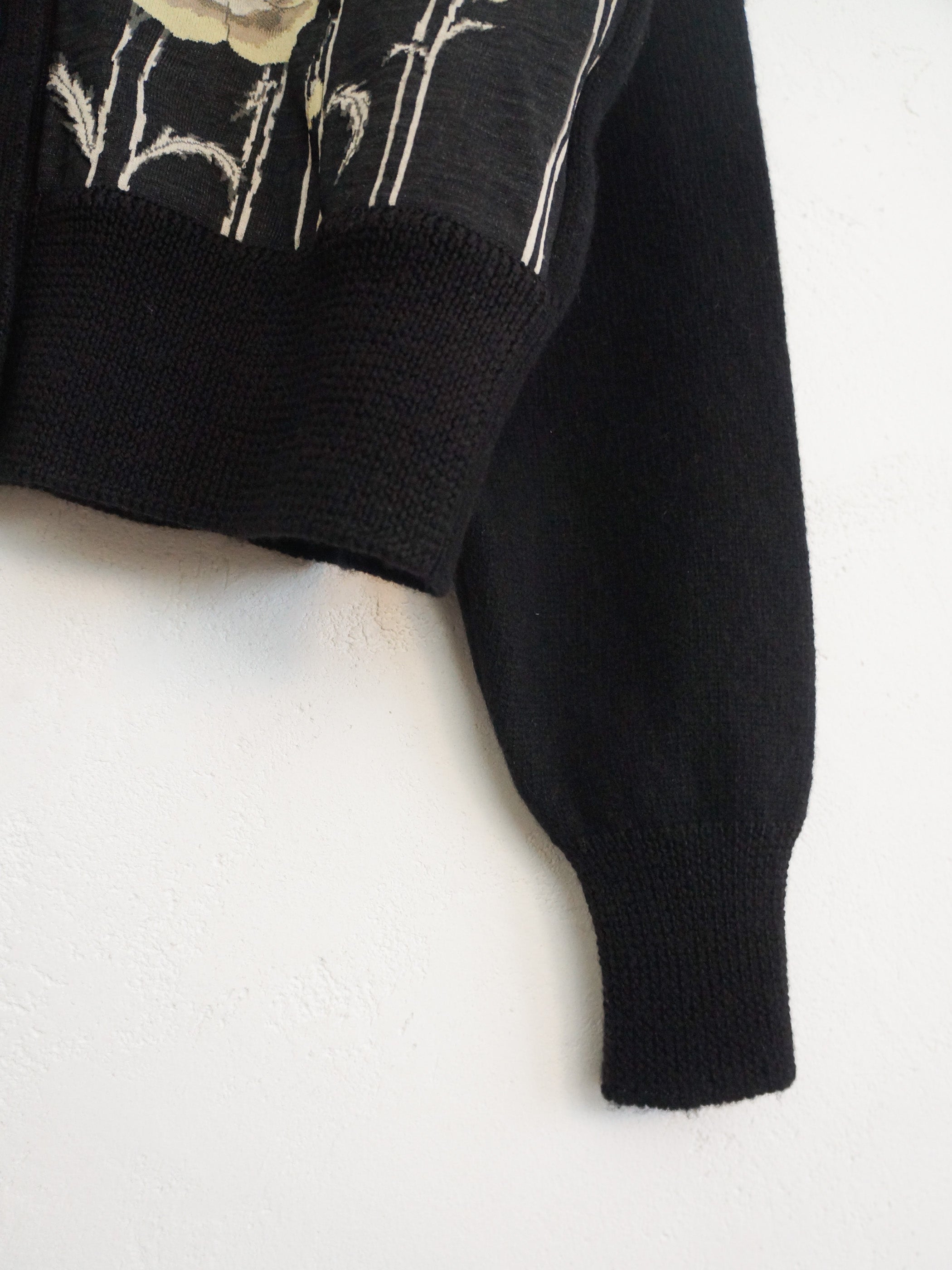 SOCK KNIT V-CARDIGAN BLACK*BLACK