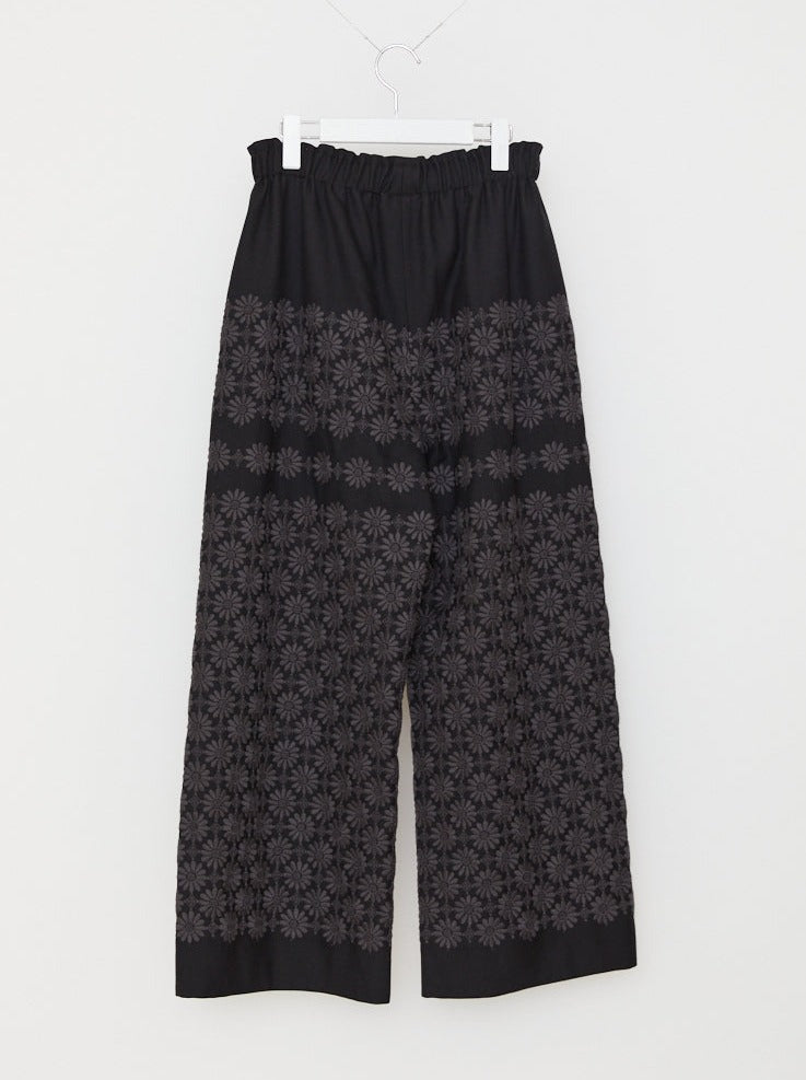 MARGARET EMBROIDERY PANTS BLACK