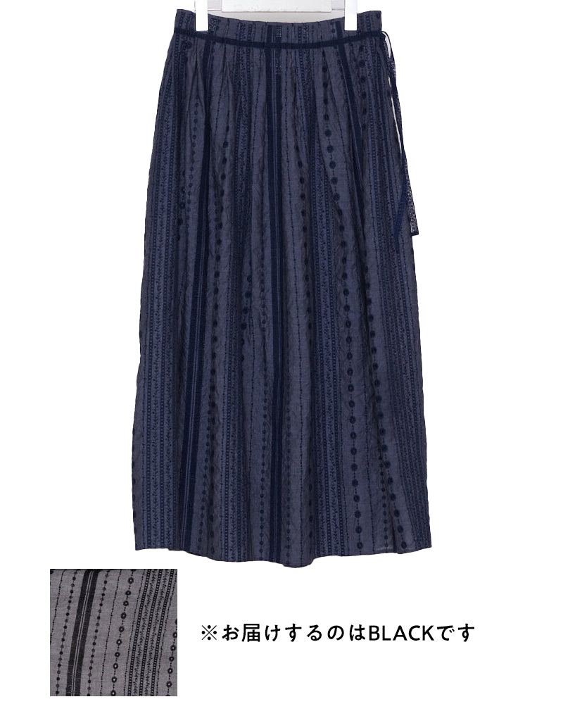 ES247 / EMBROIDERY SKIRT / BLACK