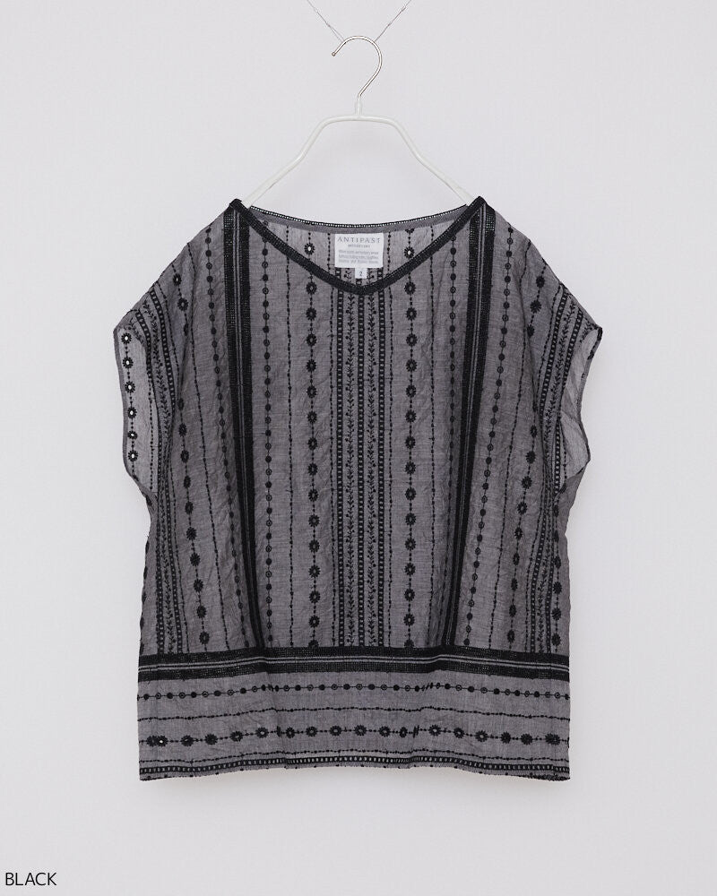 【NEW】ET245 / EMBROIDERY TOPS / BLACK