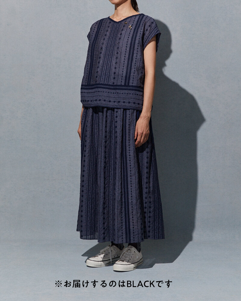 【NEW】ET245 / EMBROIDERY TOPS / BLACK