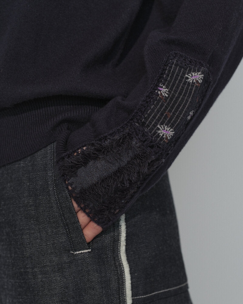 SOCK KNIT PATCH-WORK CARDIGAN