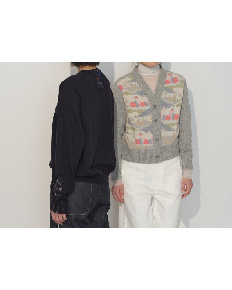 SOCK KNIT PATCH-WORK CARDIGAN