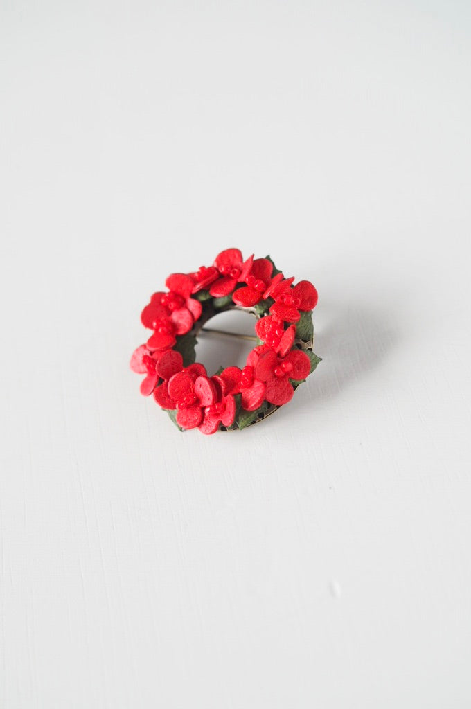 革花 ボタニカルリースブローチ