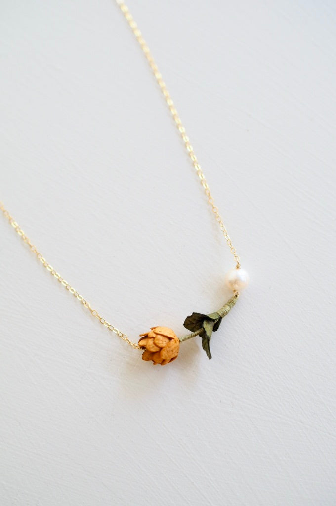 革の花蕾 Bouton Pearl necklace