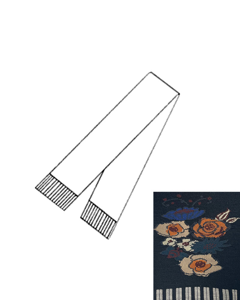 SOCK KNIT MUFFLER W/FRINGE