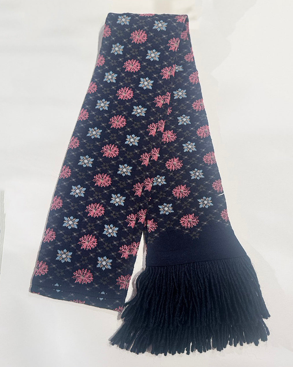 SOCK KNIT MUFFLER WITH FRINGE