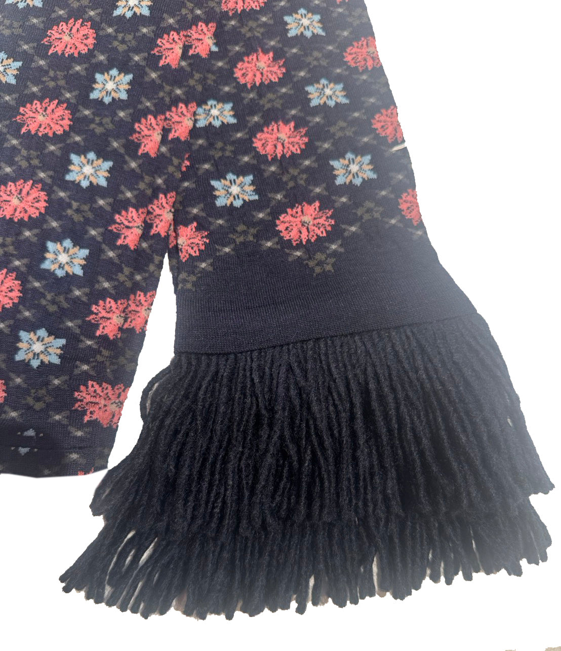 SOCK KNIT MUFFLER WITH FRINGE / KALEIDOSCOPE / M78-807(フリンジ付)