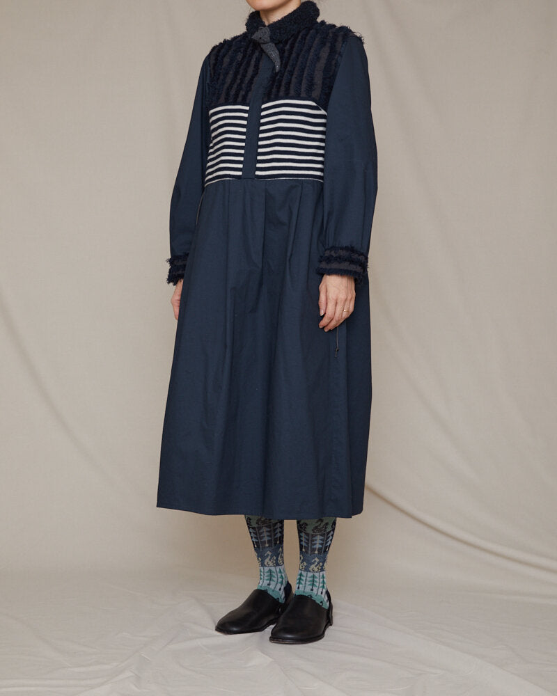 SOCK KNIT DRESS / NAVY*NAVY