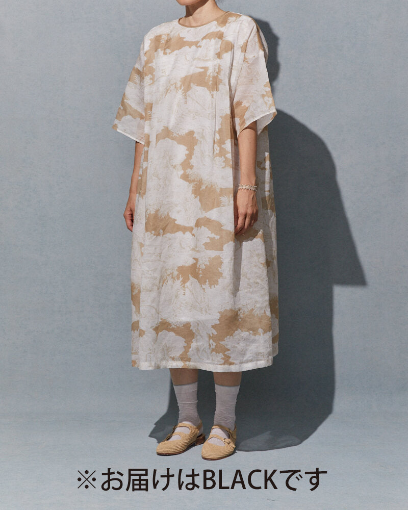 【NEW】POP63  / PRINTED DRESS / BLACK