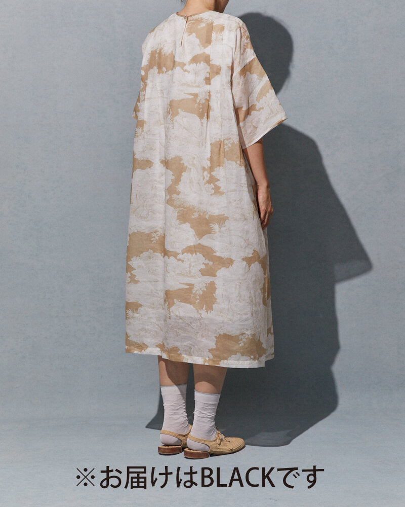 【NEW】POP63  / PRINTED DRESS / BLACK