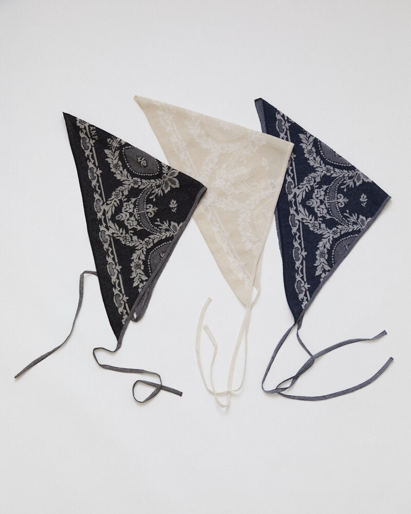 SO313 / JACQUARD KNIT SCARF / BLACK