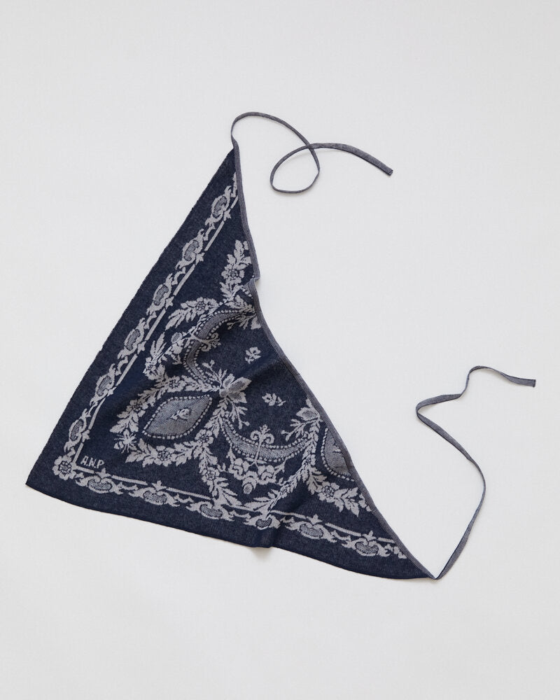 SO313 / JACQUARD KNIT SCARF / BLACK