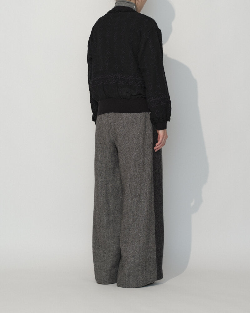 LINEN ALPACA HERRINGBONE PANTS