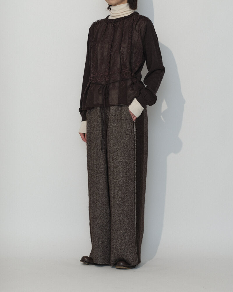 LINEN ALPACA HERRINGBONE PANTS