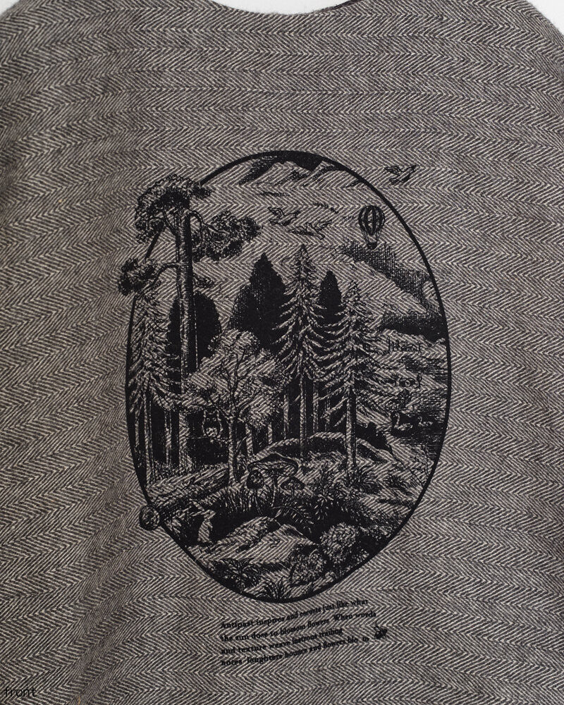 LINEN ALPACA HERRINGBONE VEST W/FLOCK