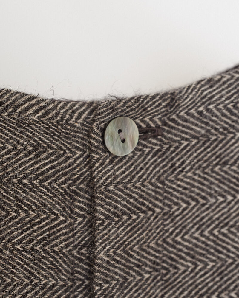 LINEN ALPACA HERRINGBONE VEST W/FLOCK