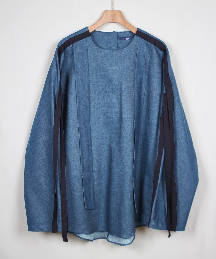 light blue denim pull