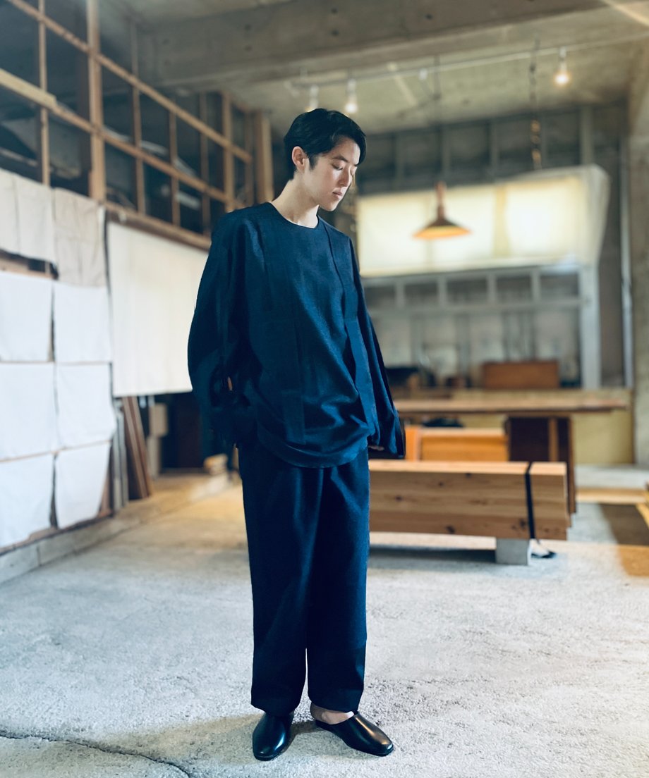 light blue denim pull
