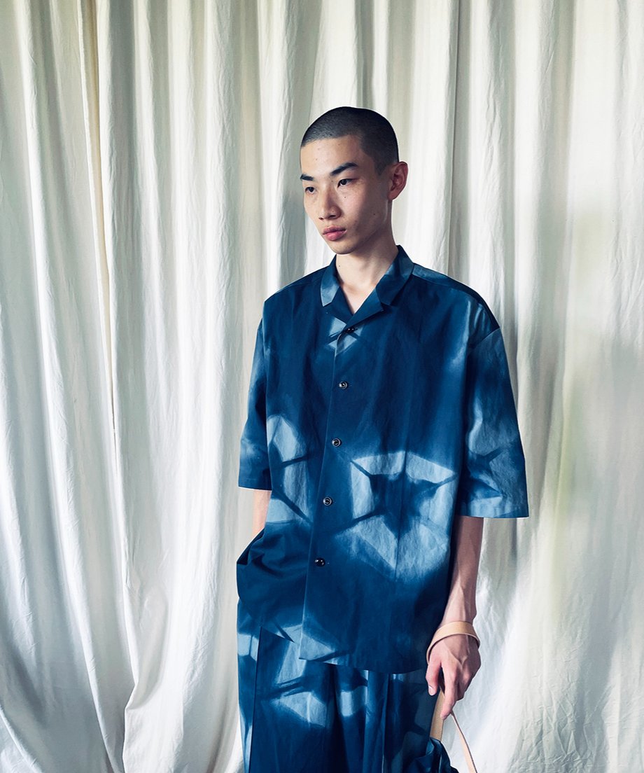 st-114A / shibori half shirt
